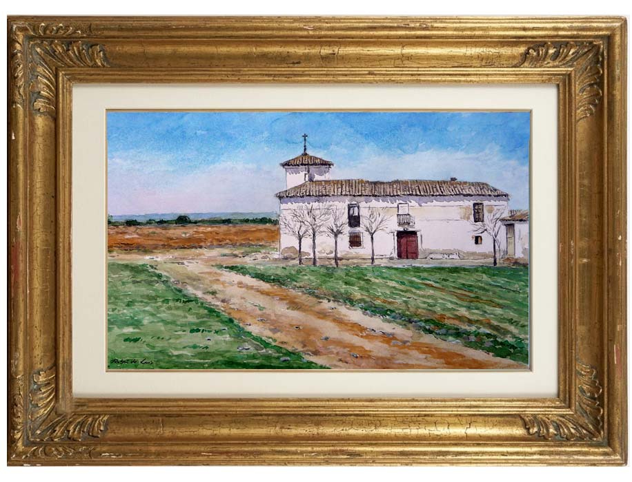 Acuarela de un paisaje de Daimiel