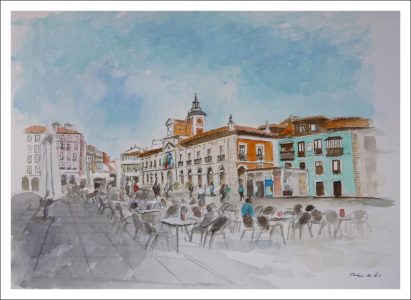 Acuarela de Avilés