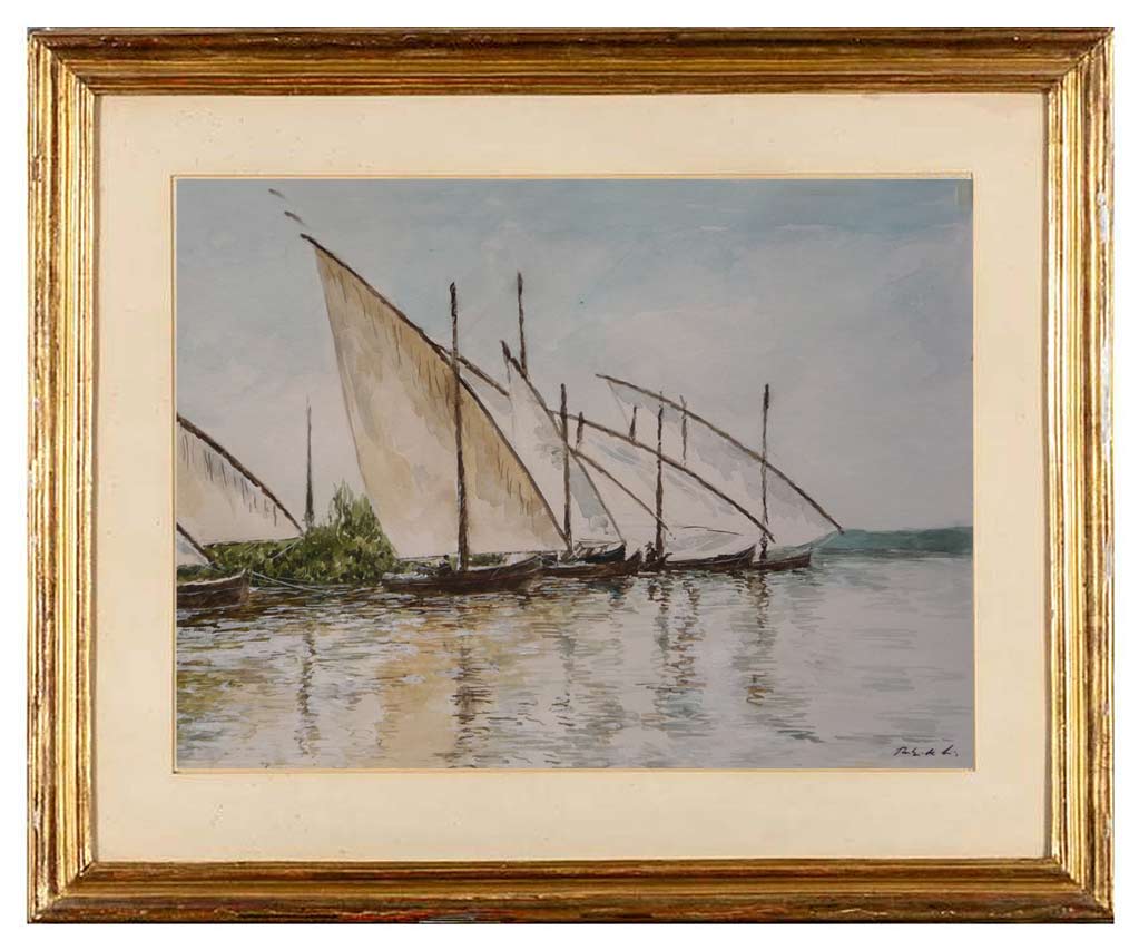 Cuadro en acuarela de la Albufera de Valencia.
