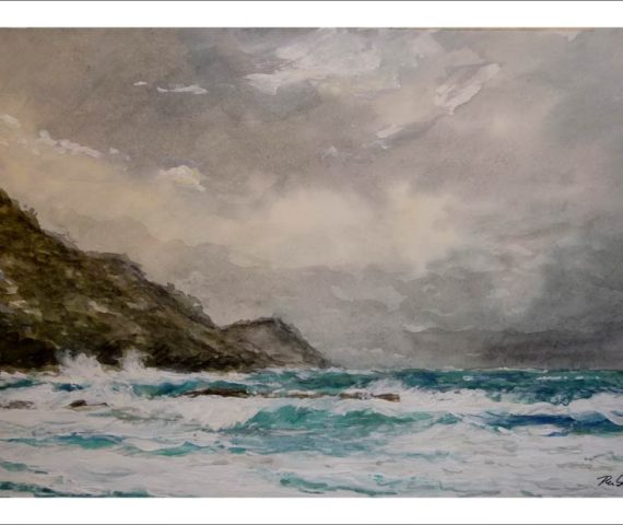 Acuarela del Cabo Finisterre