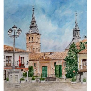 Acuarela de Navalcarnero, Madrid, realizada por Rubén de Luis
