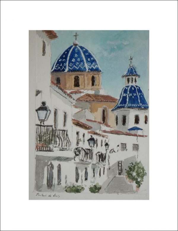 Cuadro en acuarela de Altea, Alicante