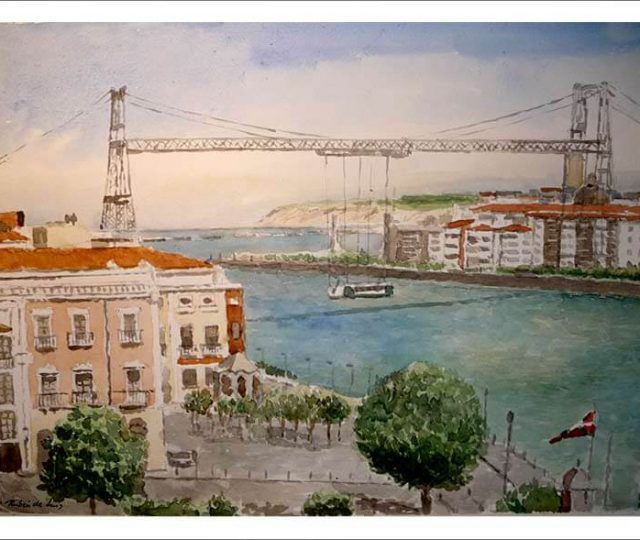 Cuadro de El Puente Vizcaya, Portugalete.