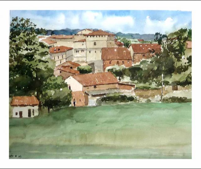 Santillana del mar, acuarela