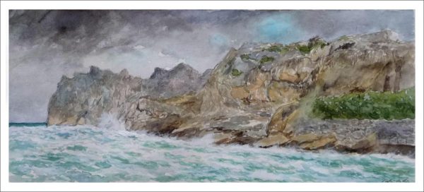 Acuarela de la Cala San Vicente, Mallorca