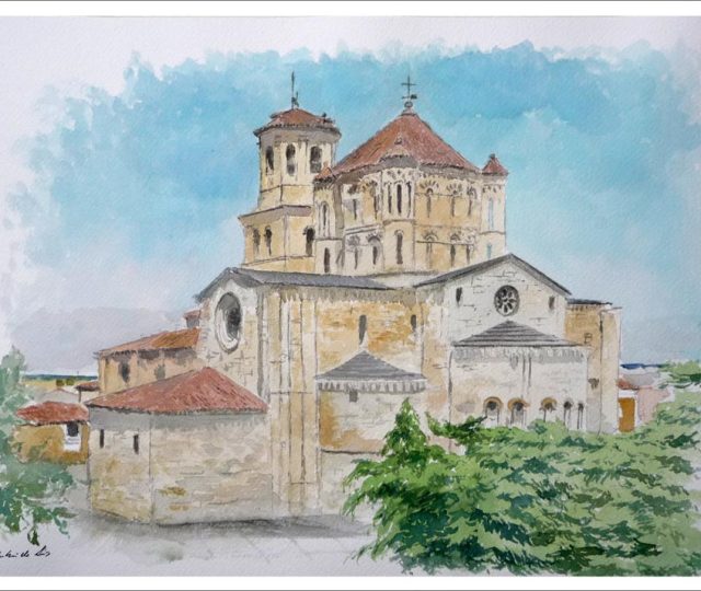 Acuarela de la Colegiata de Toro, Zamora