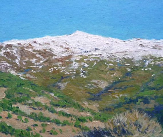 Cuadro al oleo de Sierra Nevada, Granada del pintor Rubén de Luis