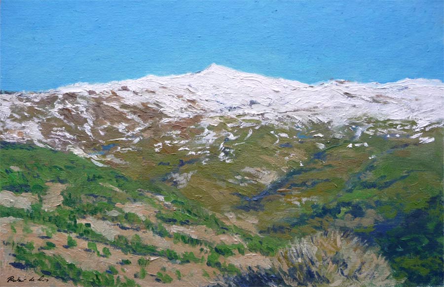 Cuadro al oleo de Sierra Nevada, Granada del pintor Rubén de Luis