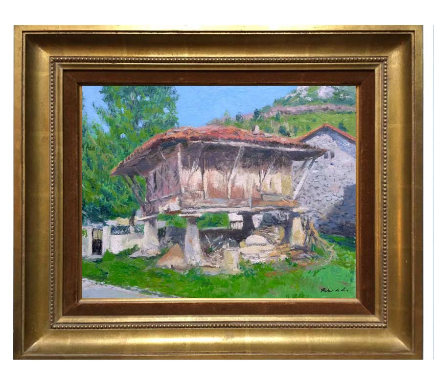 Cuadro al oleo de un paisaje asturiano pintado por el pintor Rubén de Luis