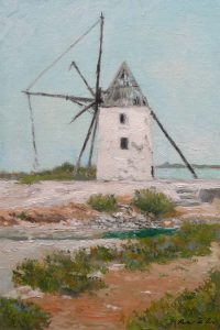 Oleo del molino de Quintín en San Pedro del Pinatar, Murcia