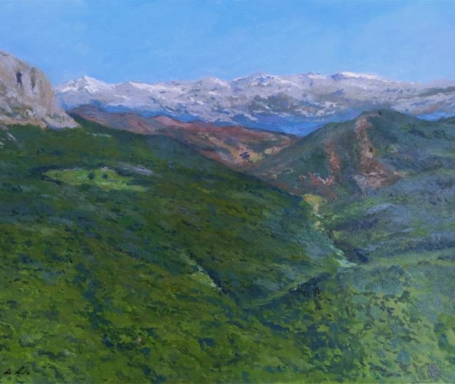 Cuadro al oleo del puerto de Piedrasluengas, Palencia