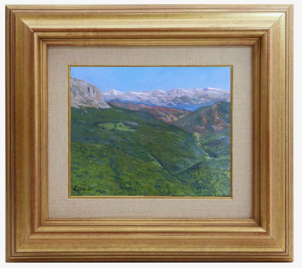 Oleo de un paisaje del puerto de Piedrasluengas, Palencia