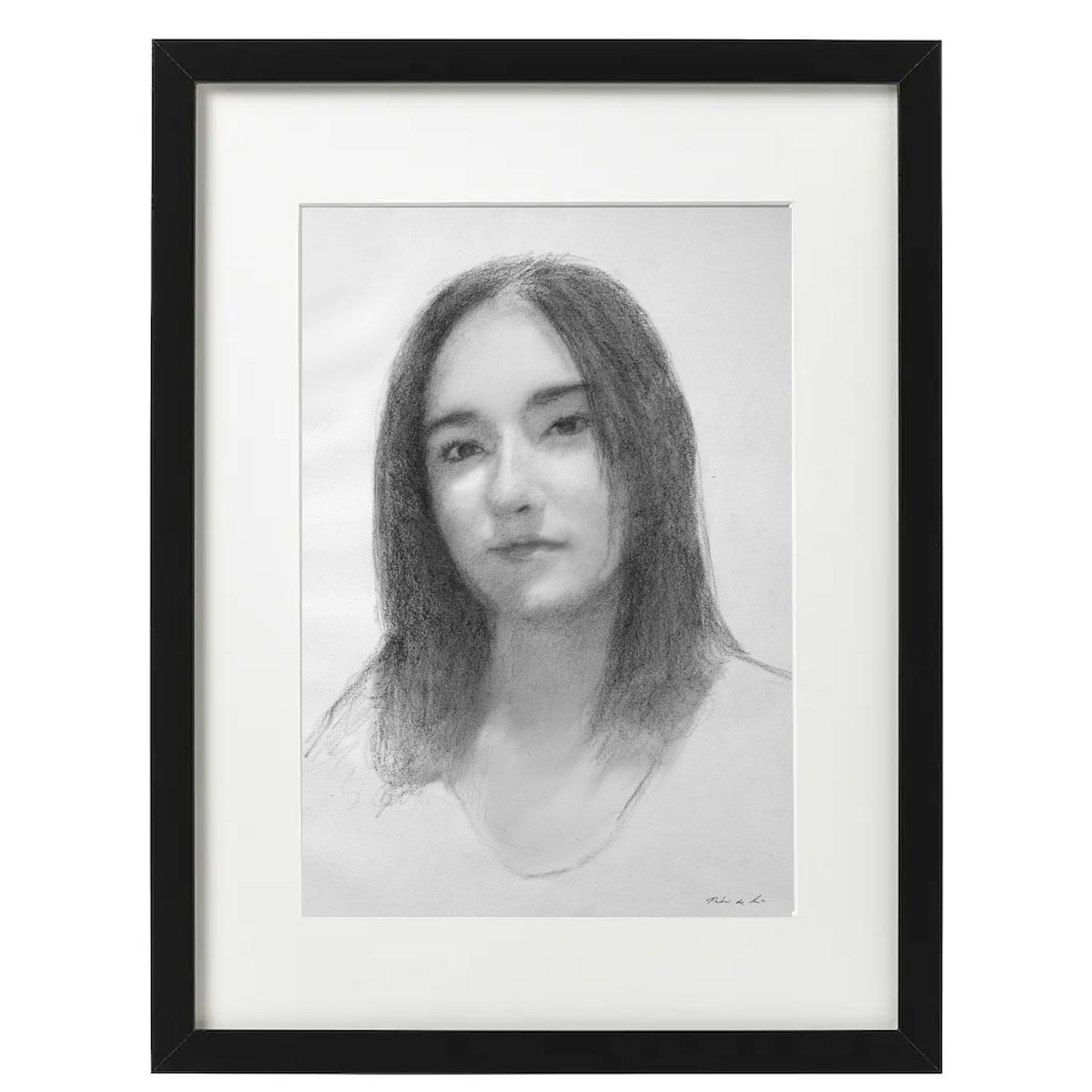 Retrato a carboncillo de mi hija Jimena Cuadro de un retrato a carboncillo de mi hija Jimena