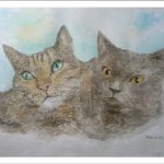 Retrato de una pareja de gatos