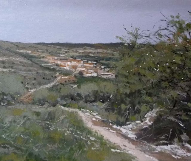 Paisaje al óleo de Brihuega-la Alcarria