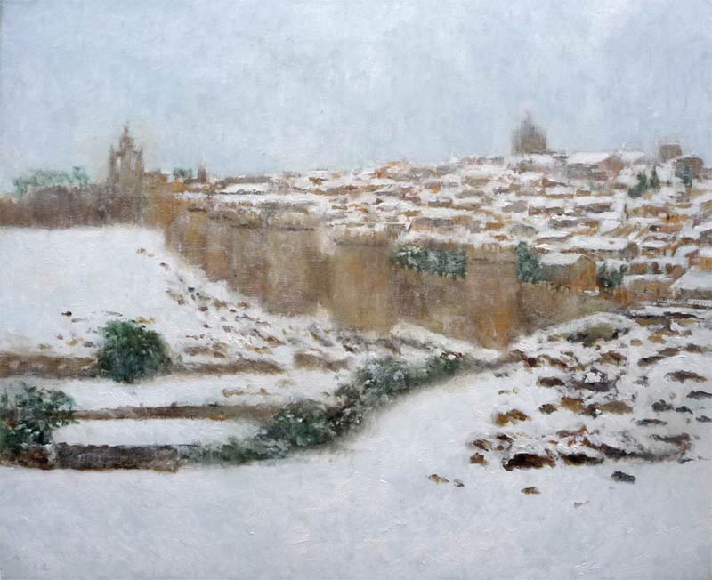 Cuadro de un paisaje de Ávila nevada