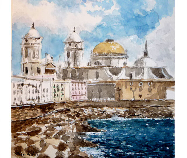 Cádiz, cuadro en acuarela