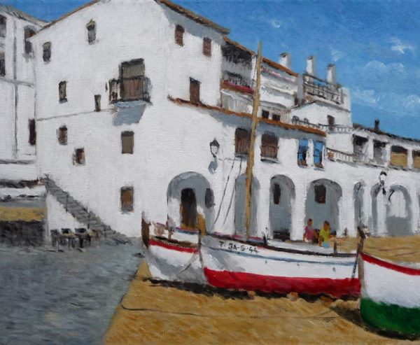 Cuadro al oleo de Calella de Palafrugell.