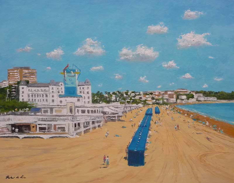 Cuadro de la playa del Sardinero pintado por Rubén de Luis
