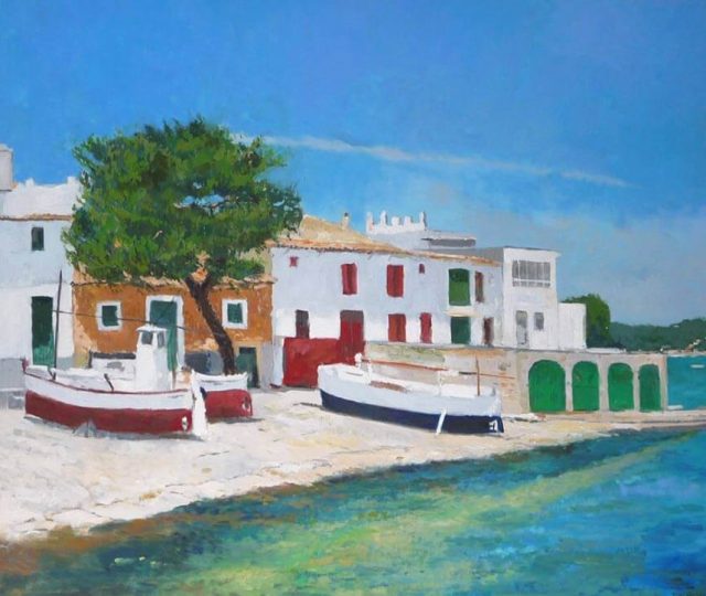 Cuadro al óleo de Portopetro, Mallorca