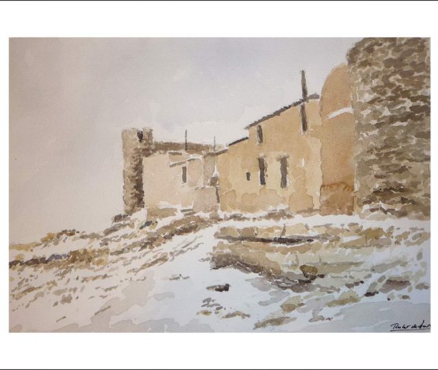 Cuadro de Urueña nevada