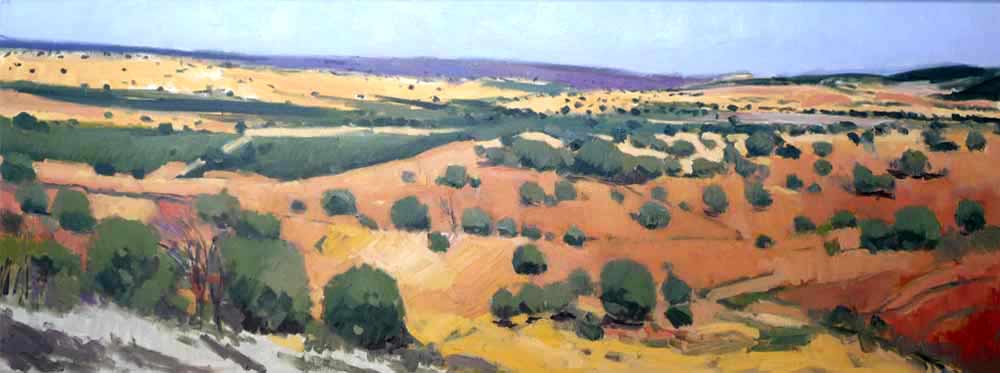Cuadro al óleo de un paisaje de Soria