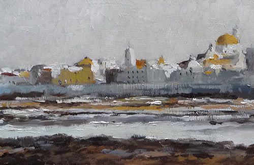 Cuadro al oleo de Cádiz cuadro al oleo de una vista de Cádiz