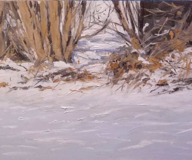 óleo de un paisaje de invierno