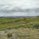 Paisaje al óleo de la ribera del Duero