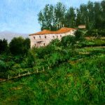 Cuadro al oleo de un pazo en Orense