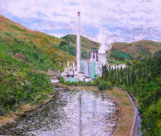 Cuadro al oleo de la Central Térmica del Narcea