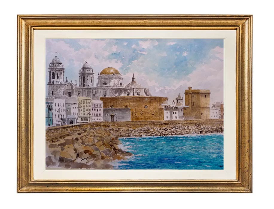 Cuadro en acuarela de Cádiz