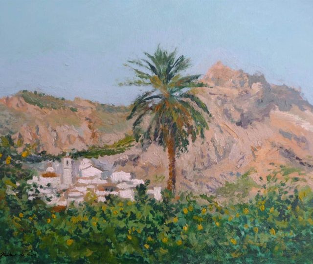 Cuadro al oleo del Valle de Ricote en Murcia pintado por Rubén de Luis