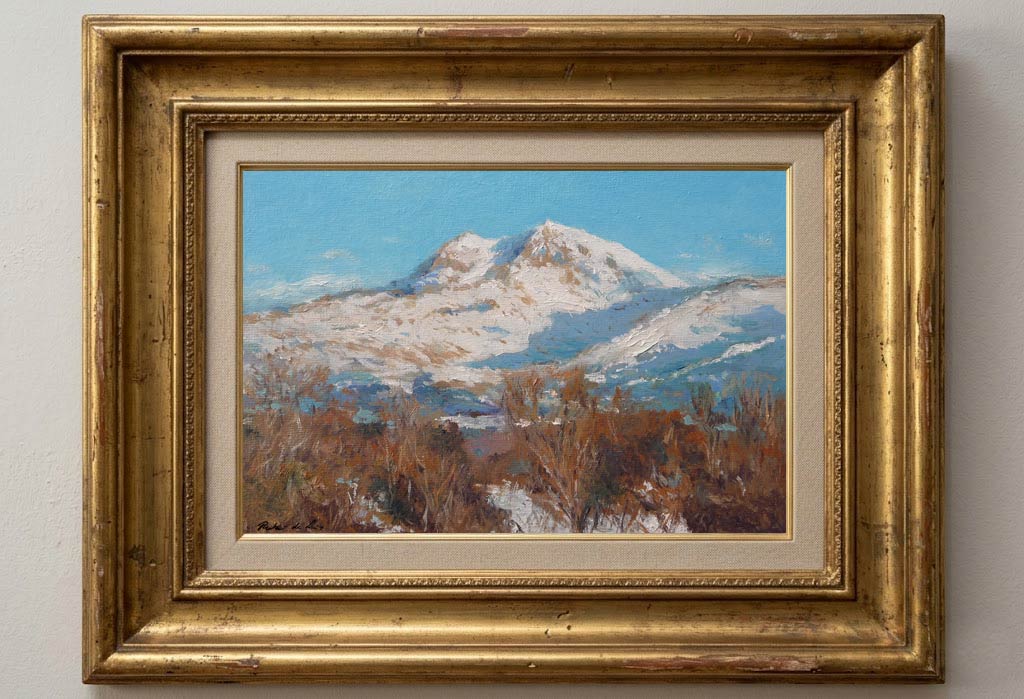 Cuadro al oleo de un paisaje de la Maliciosa en Madrid del pintor Rubén de Luis