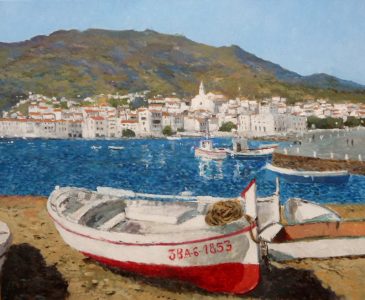 Cuadro al óleo de un paisaje de Cadaqués