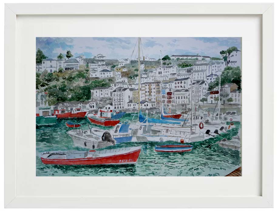 Cuadro en acuarela de Luarca
