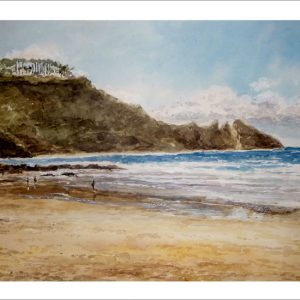 Cuadro de la playa de Aguilar, Asturias.