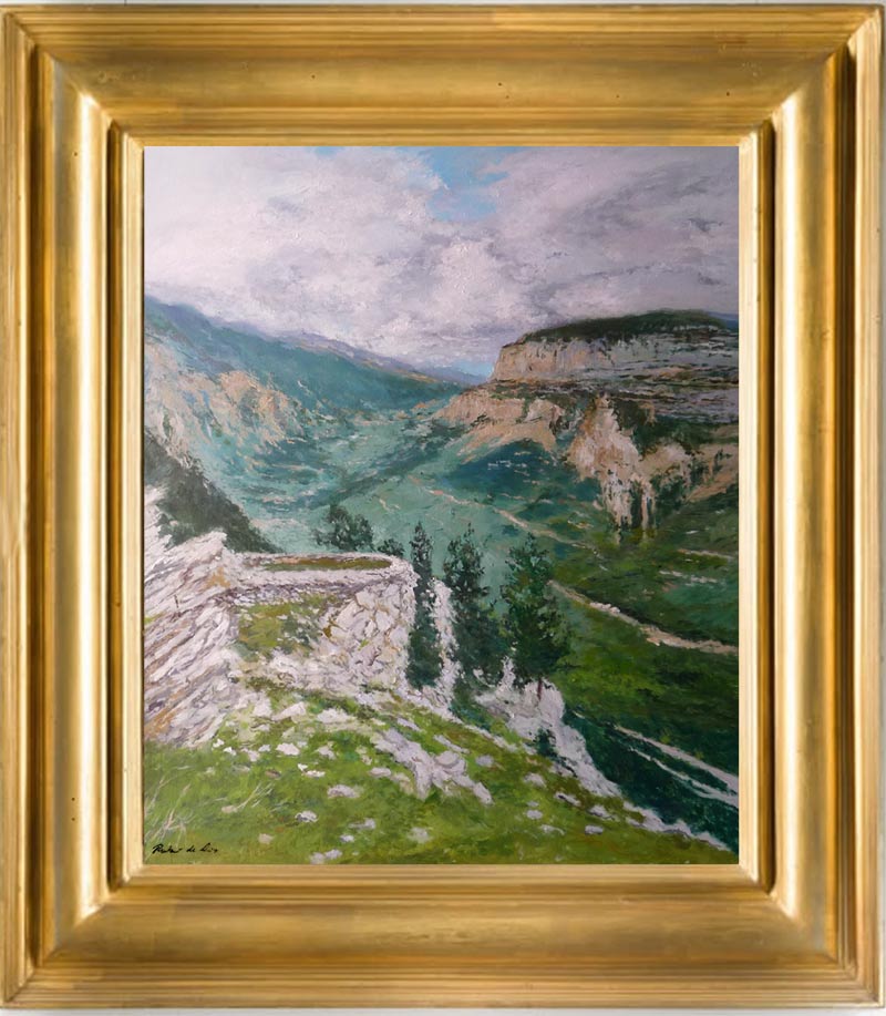 Oleo de un paisaje de Ordesa, Huesca