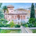 Acuarela de la Alhambra de Granada