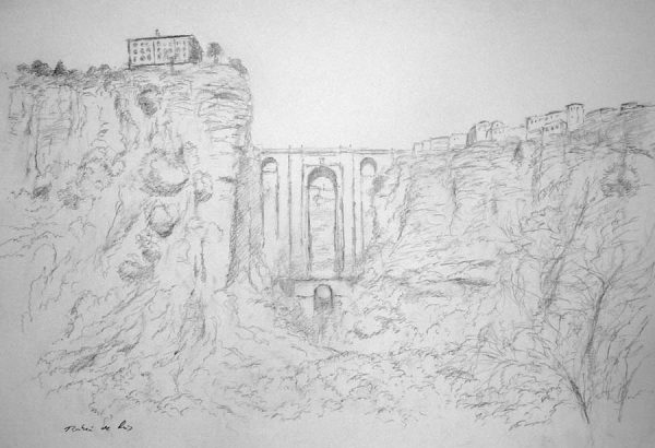 El Tajo de Ronda, Málaga, dibujo 43x29 cms