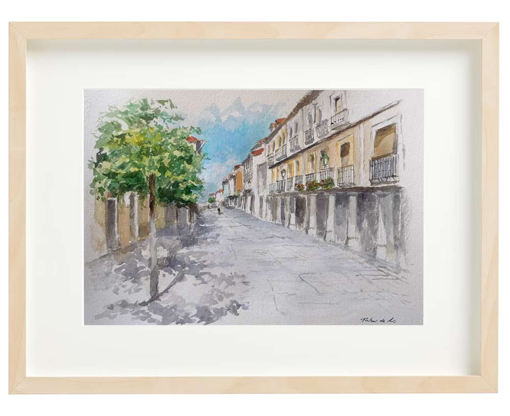 Cuadro de Alcalá de Henares, Madrid Cuadro en acuarela de la calle Mayor de Alcalá de Henares