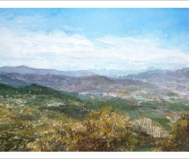 Paisaje de Sierra Mágina, Jaén. Acuarela