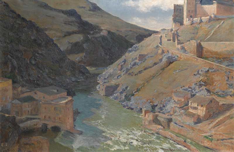 Paisaje del río Tajo de Aureliano de Beruete. Oleo sobre lienzo.