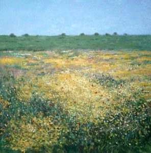 Paisaje de flores en primavera