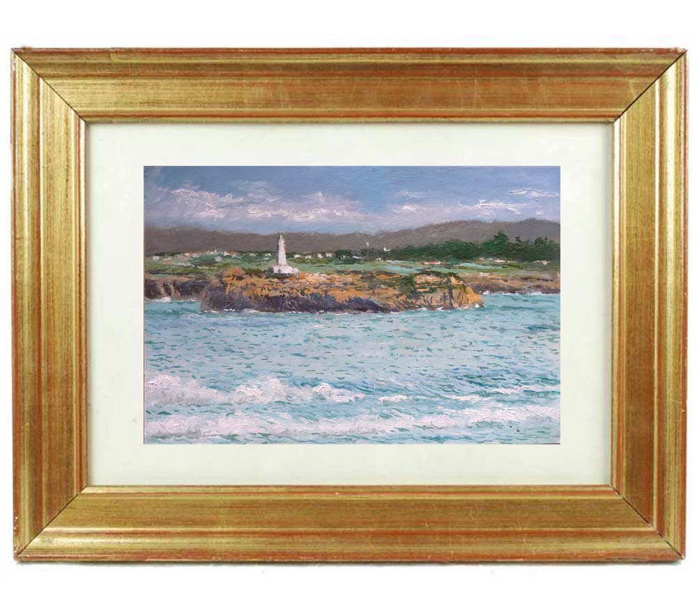 Cuadro al oleo de la isla de Mouro, Santander Cuadro de la isla de Mouro en Santander