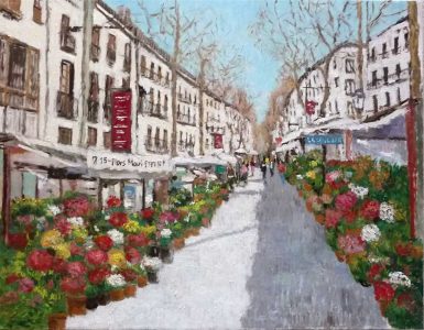 Oleo de las Ramblas de Barcelona