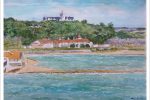 Acuarela de la playa del Espigón en Santander pintada por Rubén de Luis