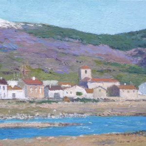 Cuadro al oleo de un paisaje de Pinilla del Valle, Madrid, pintado por Rubén de Luis