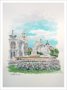 Acuarela de la Plaza de Cibeles