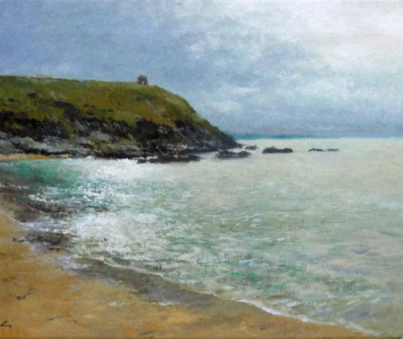 Cuadro al oleo de la playa de Tagle en Cantabria pintado por Rubén de Luis